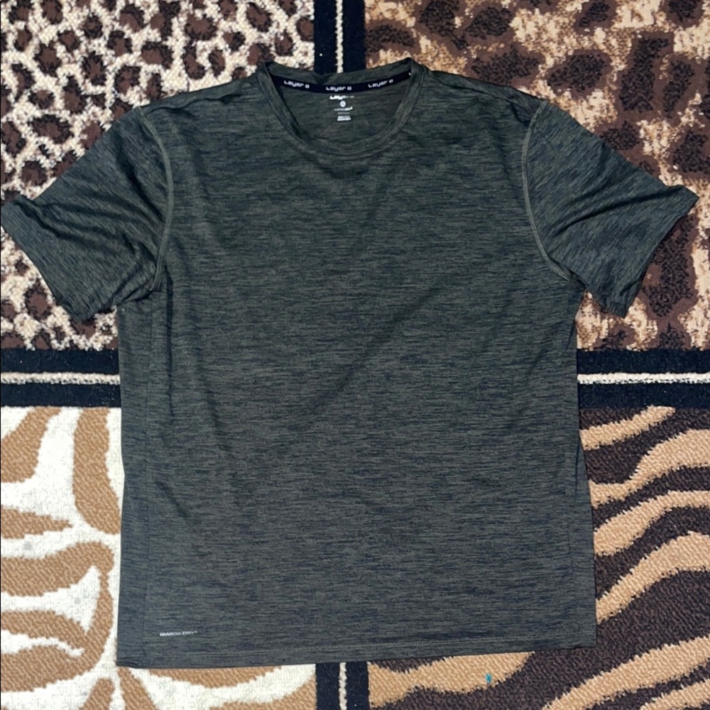 Layer 8 Black Short Sleeve Tee Classic Crew Neck